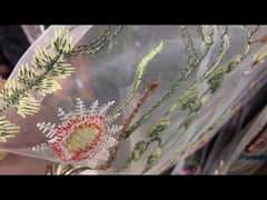 রঙিন টিউল ফ্যাব্রিক লেইস উচ্চ রঙের দৃঢ়তা ১৩০ সেমি এমব্রয়ডারি