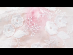 নরম জাল Tulle লেইস ছাঁটা রঙিন ফুল এমব্রয়ডারি লেইস ছাঁটা