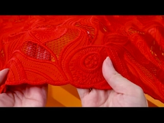 লেইস সাজান 100% পলিয়েস্টার হোয়াইট এমব্রয়ডারি আইলেট লেইস ট্রিম