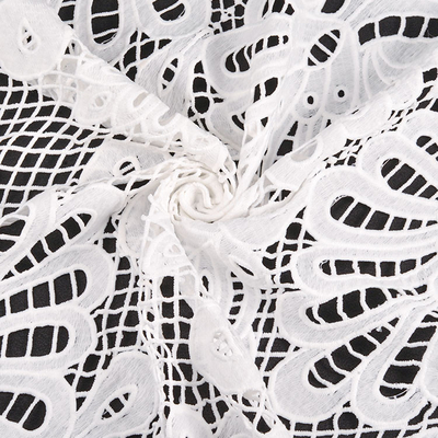 Embroidery African Lace Fabric Milk Silk Cord Guipure Lace Fabric Water Soluble Lace Fabrics