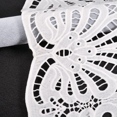 Embroidery African Lace Fabric Milk Silk Cord Guipure Lace Fabric Water Soluble Lace Fabrics