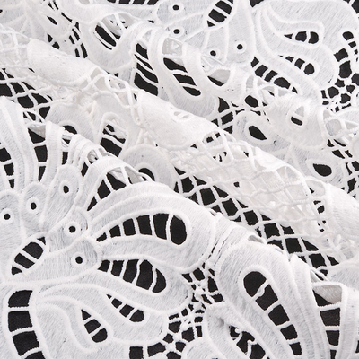 Embroidery African Lace Fabric Milk Silk Cord Guipure Lace Fabric Water Soluble Lace Fabrics