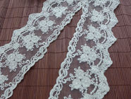 9CM Stretch Flower Cream Lace Ribbon , Wedding Dress Embroidered Lace Trim
