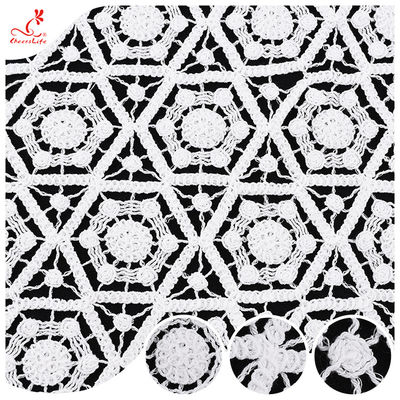 হোয়াইট জিপুর লেন্স ফ্যাব্রিক ব্রোডারি কর্ড লেন্স ফ্যাব্রিকস ফর ড্রেসস