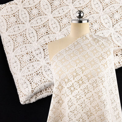 সাদা সূচিকর্ম সূক্ষ্ম তুলা ফুল গাড়ী হাড় সীমানা বিবাহের পোষাক জন্য দাড়ি ট্রিম