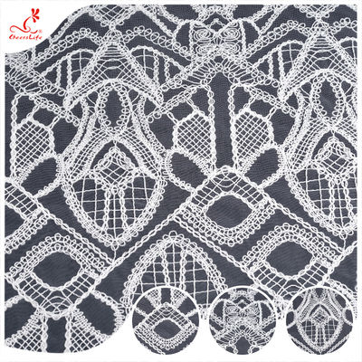 পাইকারি সূচিকর্ম প্রিন্টেড লেইস টুল পলিস্টার জিউপুর কর্ড লেইস ফ্যাব্রিক বিয়ের পোশাকের জন্য