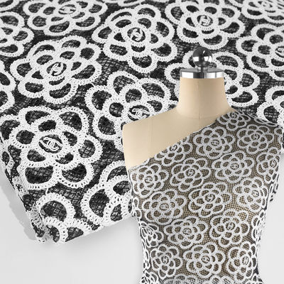 উচ্চমানের সূচিকর্মের কাপড়ের কর্ড /গুইপ্যুর দাড়ি বিবাহের পোশাকের জন্য আফ্রিকান দাড়ি কাপড়